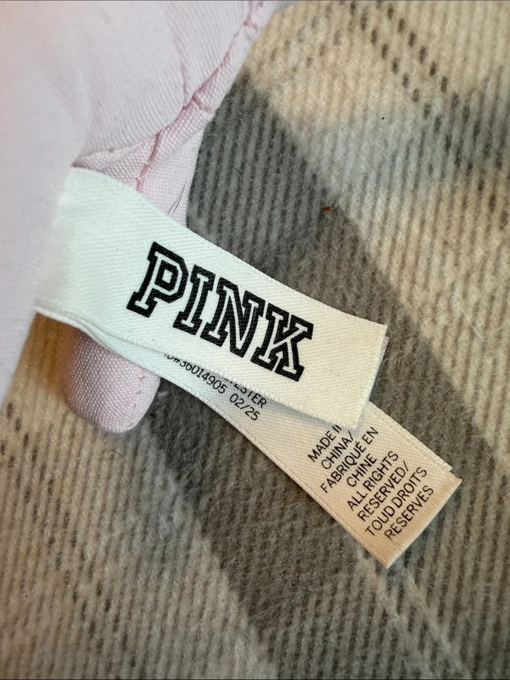PINK Victoria's Secret Light Pink Plush Dog Keychain with Hot Pink Cord